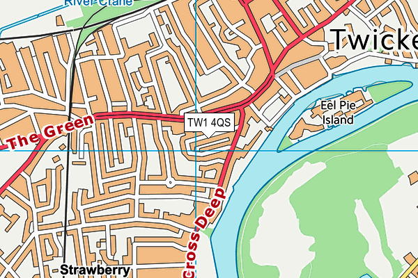TW1 4QS map - OS VectorMap District (Ordnance Survey)
