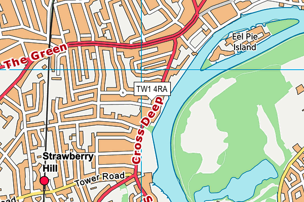 TW1 4RA map - OS VectorMap District (Ordnance Survey)