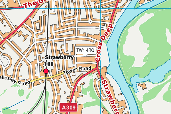 TW1 4RQ map - OS VectorMap District (Ordnance Survey)