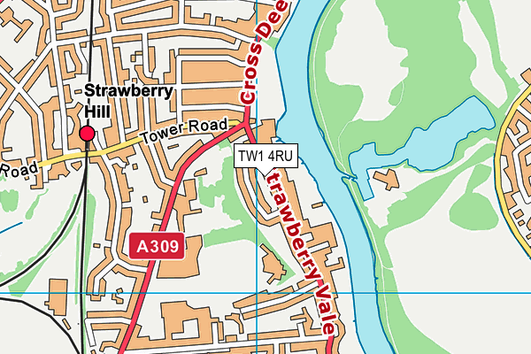 TW1 4RU map - OS VectorMap District (Ordnance Survey)