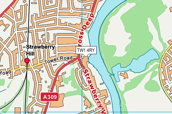 TW1 4RY map - OS VectorMap District (Ordnance Survey)