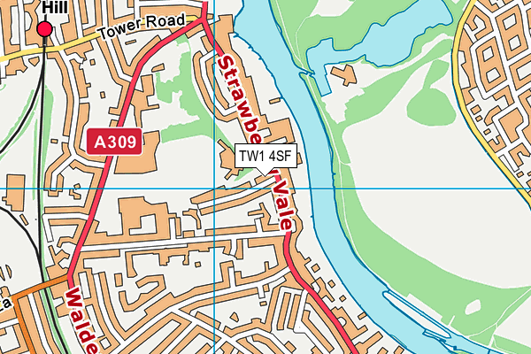 TW1 4SF map - OS VectorMap District (Ordnance Survey)