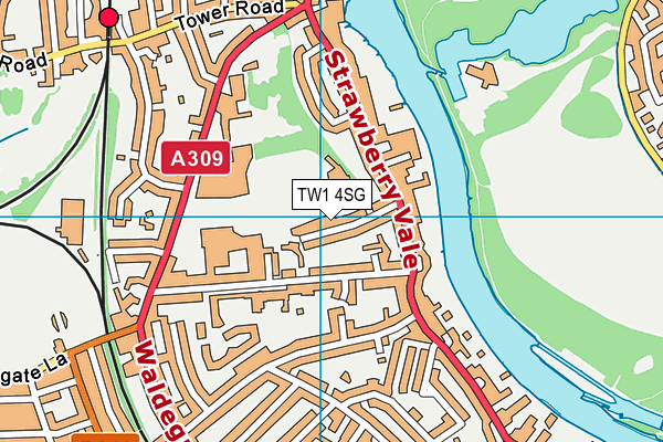 TW1 4SG map - OS VectorMap District (Ordnance Survey)