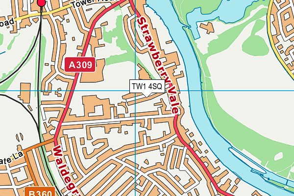 TW1 4SQ map - OS VectorMap District (Ordnance Survey)