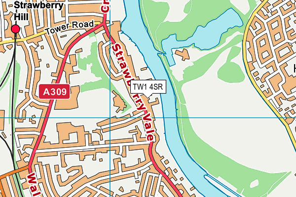 TW1 4SR map - OS VectorMap District (Ordnance Survey)