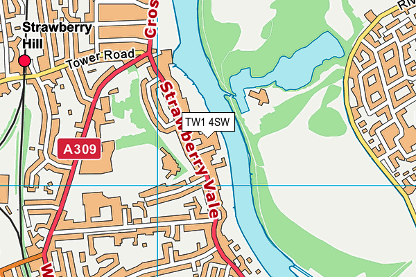 TW1 4SW map - OS VectorMap District (Ordnance Survey)