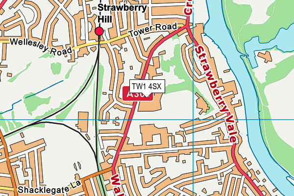 St Mary's University, Twickenham map (TW1 4SX) - OS VectorMap District (Ordnance Survey)