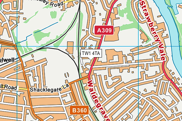 TW1 4TA map - OS VectorMap District (Ordnance Survey)