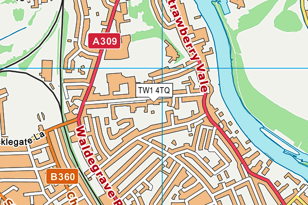 TW1 4TQ map - OS VectorMap District (Ordnance Survey)