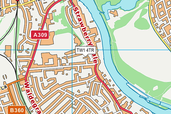TW1 4TR map - OS VectorMap District (Ordnance Survey)