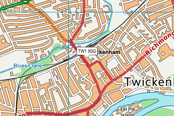 TW1 9SG map - OS VectorMap District (Ordnance Survey)