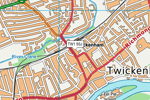 TW1 9SJ map - OS VectorMap District (Ordnance Survey)