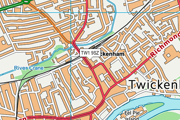 TW1 9SZ map - OS VectorMap District (Ordnance Survey)