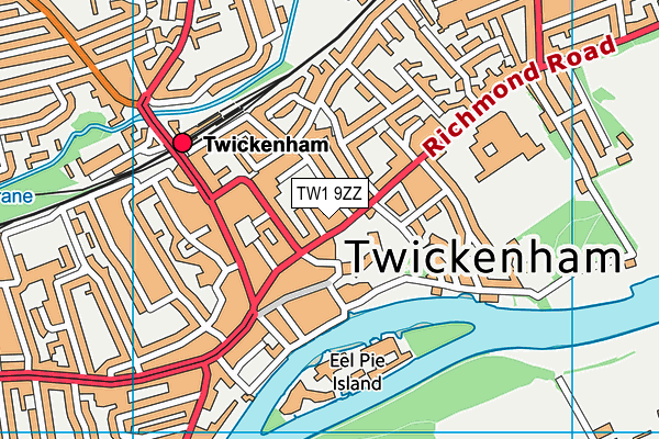 TW1 9ZZ map - OS VectorMap District (Ordnance Survey)