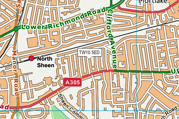 TW10 5ED map - OS VectorMap District (Ordnance Survey)