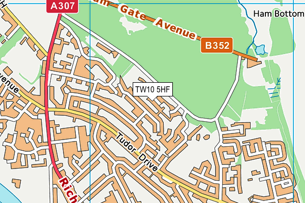 TW10 5HF map - OS VectorMap District (Ordnance Survey)