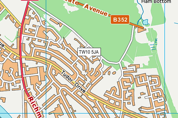 TW10 5JA map - OS VectorMap District (Ordnance Survey)