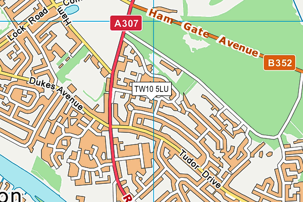 TW10 5LU map - OS VectorMap District (Ordnance Survey)