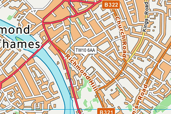 TW10 6AA map - OS VectorMap District (Ordnance Survey)