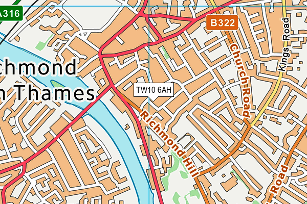 TW10 6AH map - OS VectorMap District (Ordnance Survey)