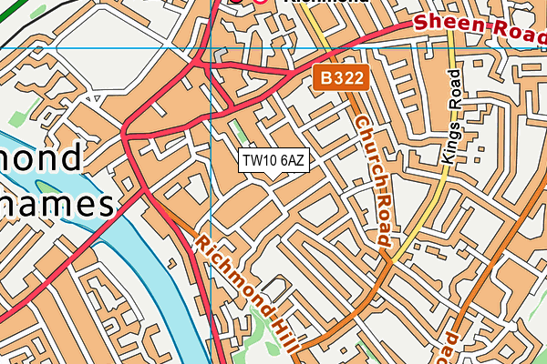 TW10 6AZ map - OS VectorMap District (Ordnance Survey)