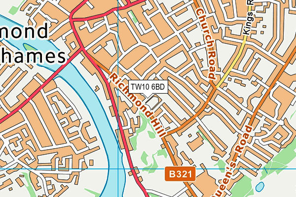 TW10 6BD map - OS VectorMap District (Ordnance Survey)