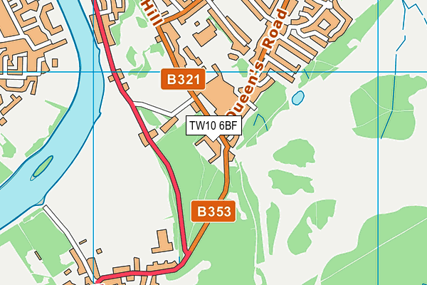 TW10 6BF map - OS VectorMap District (Ordnance Survey)