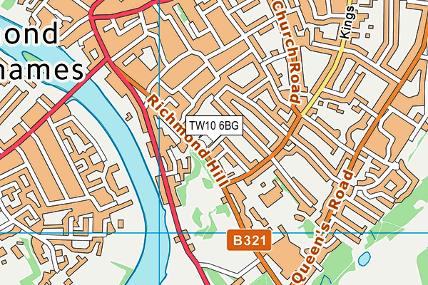 TW10 6BG map - OS VectorMap District (Ordnance Survey)