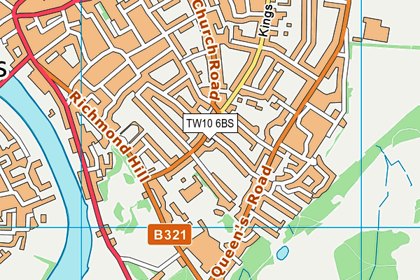 TW10 6BS map - OS VectorMap District (Ordnance Survey)