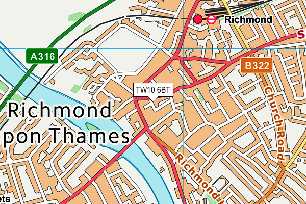 TW10 6BT map - OS VectorMap District (Ordnance Survey)