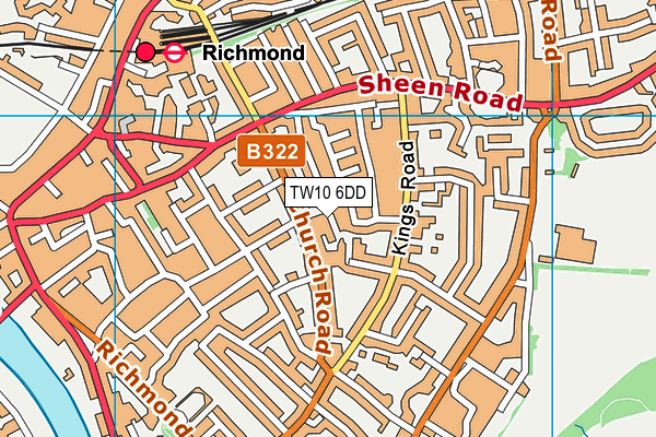 TW10 6DD map - OS VectorMap District (Ordnance Survey)