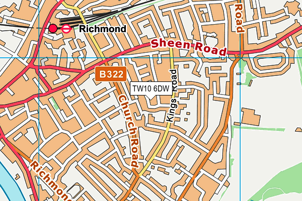 TW10 6DW map - OS VectorMap District (Ordnance Survey)
