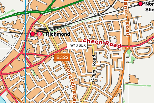 TW10 6DX map - OS VectorMap District (Ordnance Survey)