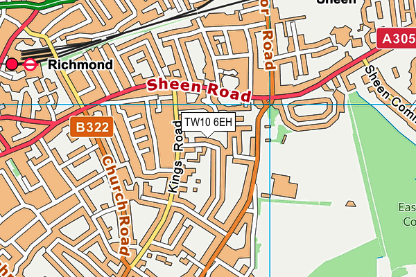 TW10 6EH map - OS VectorMap District (Ordnance Survey)