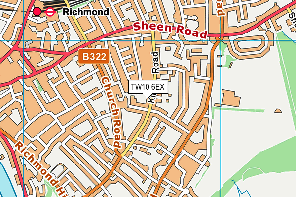 TW10 6EX map - OS VectorMap District (Ordnance Survey)