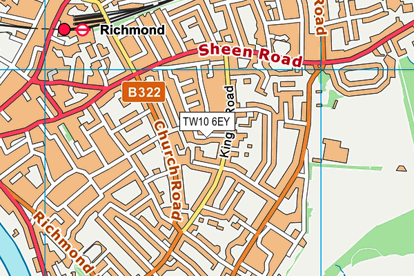 TW10 6EY map - OS VectorMap District (Ordnance Survey)