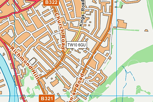 TW10 6GU map - OS VectorMap District (Ordnance Survey)
