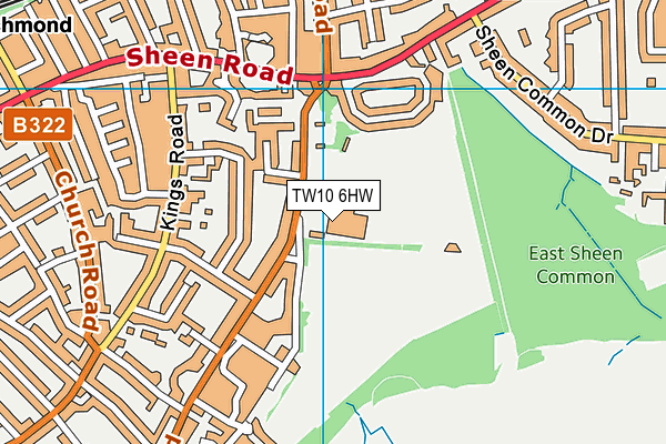 Christ's Church of England Comprehensive Secondary School map (TW10 6HW) - OS VectorMap District (Ordnance Survey)