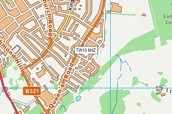 TW10 6HZ map - OS VectorMap District (Ordnance Survey)