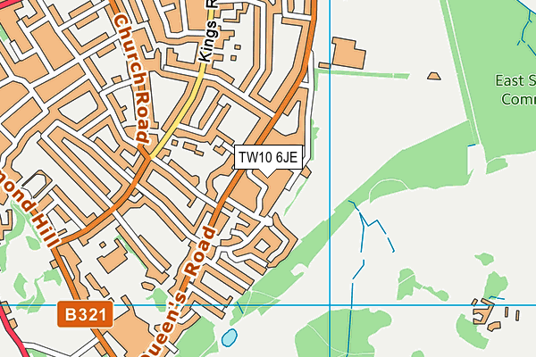 TW10 6JE map - OS VectorMap District (Ordnance Survey)