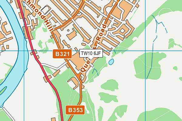 TW10 6JF map - OS VectorMap District (Ordnance Survey)