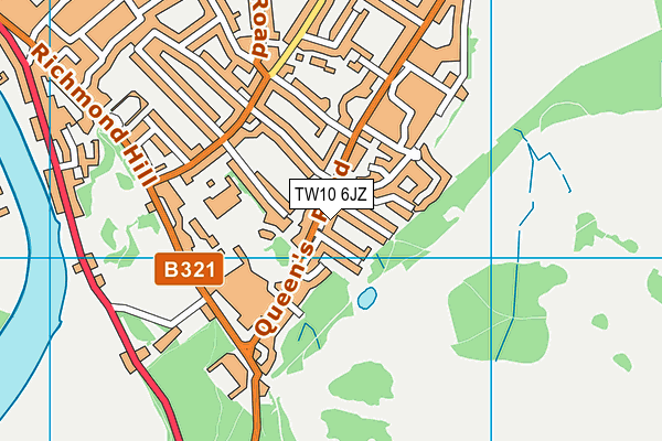 TW10 6JZ map - OS VectorMap District (Ordnance Survey)