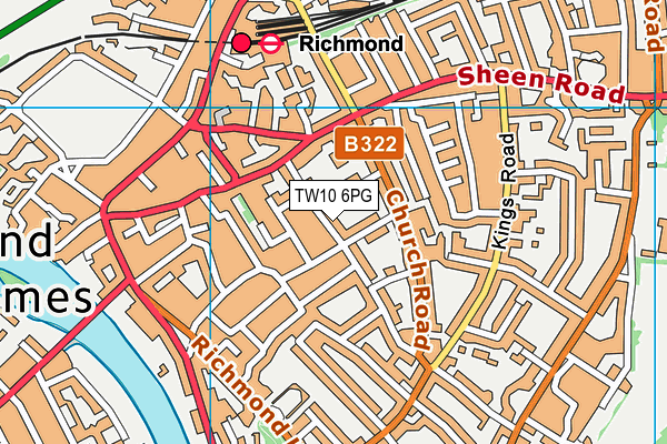 TW10 6PG map - OS VectorMap District (Ordnance Survey)