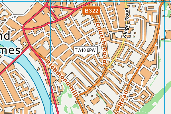 TW10 6PW map - OS VectorMap District (Ordnance Survey)