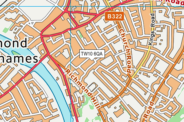 TW10 6QA map - OS VectorMap District (Ordnance Survey)