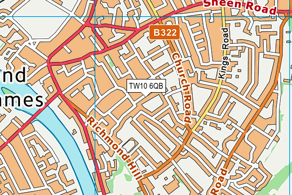 TW10 6QB map - OS VectorMap District (Ordnance Survey)