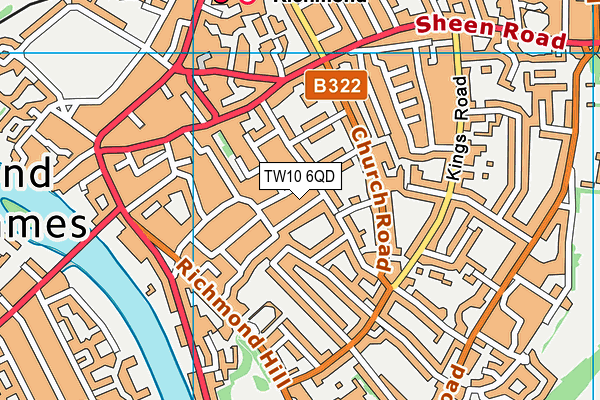 TW10 6QD map - OS VectorMap District (Ordnance Survey)