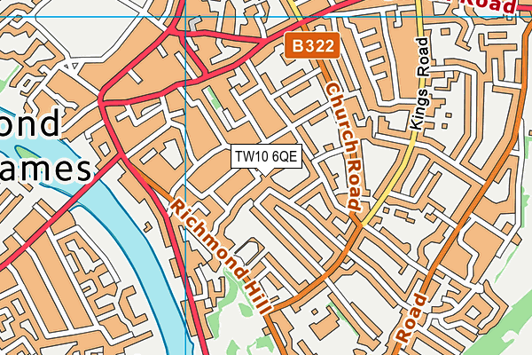 TW10 6QE map - OS VectorMap District (Ordnance Survey)