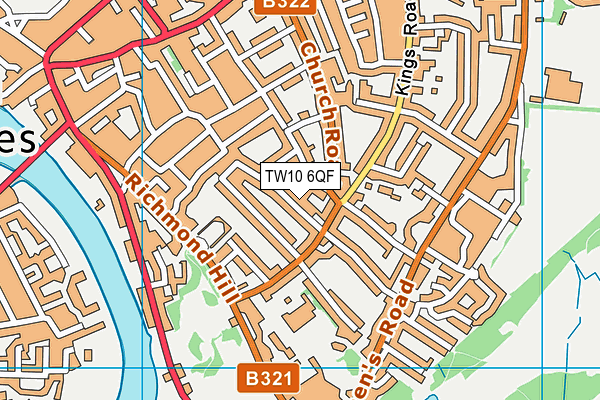 TW10 6QF map - OS VectorMap District (Ordnance Survey)