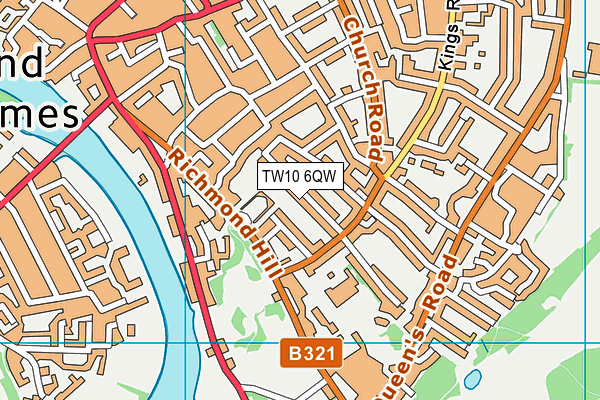 TW10 6QW map - OS VectorMap District (Ordnance Survey)